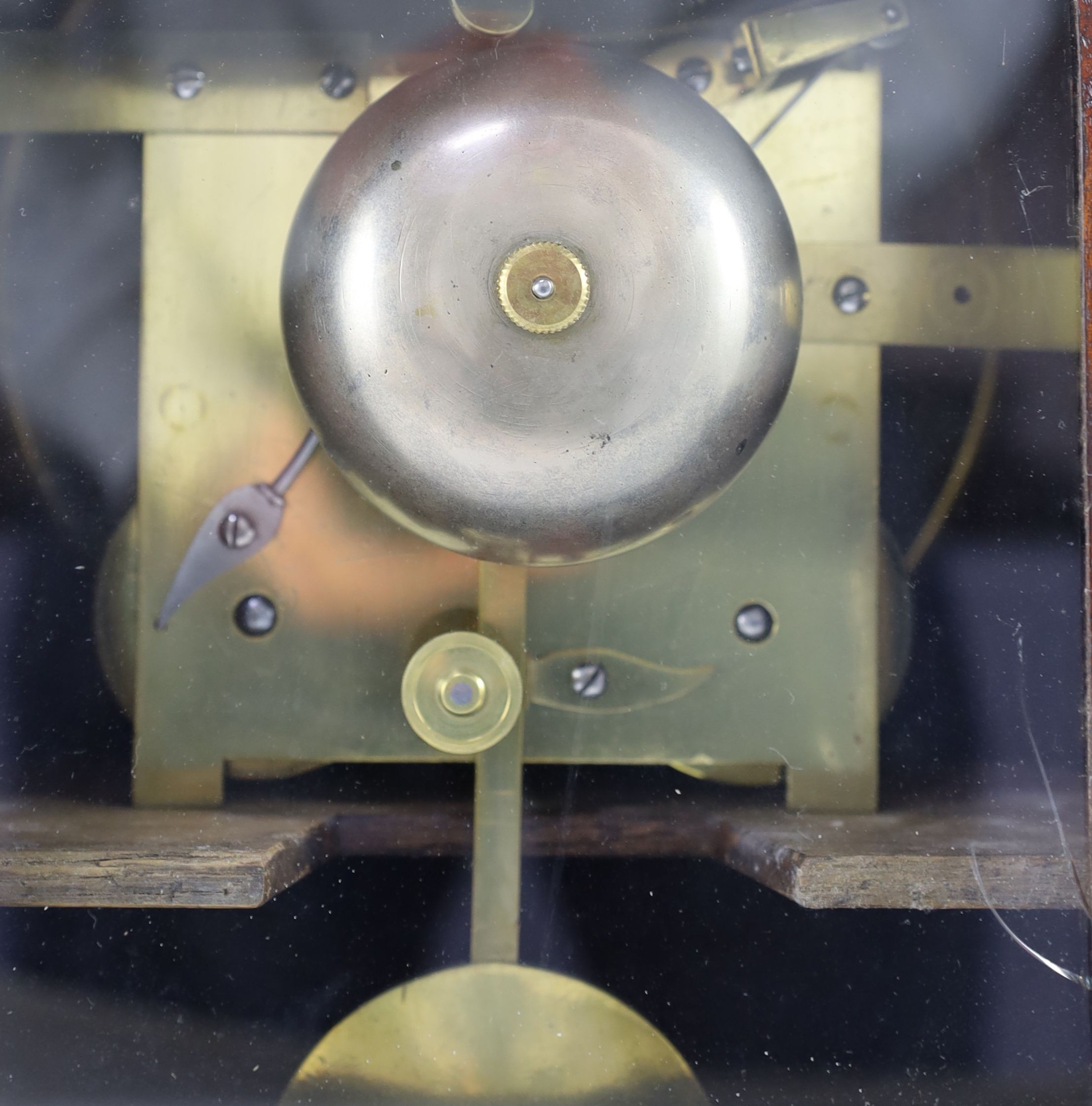 W. Bagshawe of London. A William IV brass inset mahogany bracket clock, width 30cm depth 16cm height 50cm